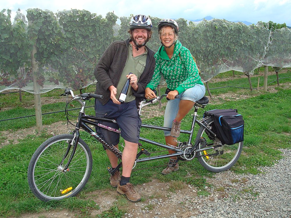 tandem bike in the vines